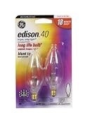 GE 16765 40BC/H/CD2 40-watt EdisonTM B10 Halogen Candelabra Screw bulb - FULL CASE of 5 units