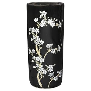 Elegant Wedding Anniversary Gift Idea - 17 Japanese Hand Painted White Blossoms on Black...