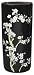 All Products : Elegant Wedding Anniversary Gift Idea - 17" Japanese Hand Painted White Blossoms on Black Porcelain Umbrella & Cane Stand
