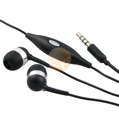 Black in-ear with mic earphone For iPhone 3G iTouch NEW