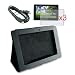 Premium Black Leather Case + 3 packs of Clear Crystal Screen Guard + HDMI Mini Cable 6 feet for ASUS Eee Pad Transformer TF101-A1 10.1-Inch Tablet