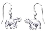 Elephant Solid Sterling Silver Earrings