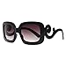 MLC Eyewear ® Fashion Square Sunglasses w/ Baroque Swirl Arms Black Traveler's Edition