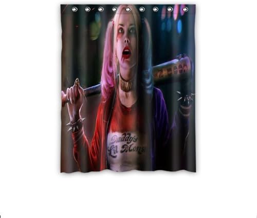 Daniellestore Margot Robbie Harley Quinn Suicide Squad Window Treatment Thermal Insulated Solid Grommet Blackout Curtains/Drapes for Bedroom (1 Panel,52x63 inches)