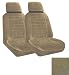 Set of 2 Universal Fit Low Back Encore Pattern Front Bucket Seat Cover - Sand