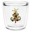 Whimsical Christmas Tree 12 oz Double-Old-Fashioned Insulated Beverage Tumbler, Clear