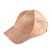 C.C Hatsandscarf Kids Ponytail caps Messy Buns Trucker Plain Baseball Cap (BT-6-KIDS) (Rose Gold)