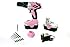 Pink Power PP182 18V Cordless Drill Kit for Women with 2 Batteries, Case, Charger & Bit Set