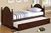 Wooden Daybed with Trundle Arched Panels in Cherry Finish