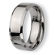 Beveled Edge Polished Stainless Steel Ring (8.0 mm) - Sizes 6-13