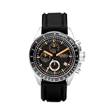 Sale  Fossil Men's CH2647 Black Silicone Strap Black Analog Dial Chronograph Watch