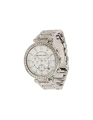 Michael Kors Parker Silver Dial Crystals Steel Ladies Watch MK5572