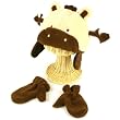 Winter Child Baby 0-1 Animal Deer Ski Trapper Beanie Lined Hat with Mitten Gloves
