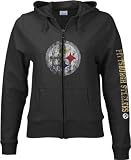 Pittsburgh Steelers Women's Black Giant Logo Full Zip Hooded Sweatshirt