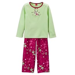 Girls' Reindeer Cozy PJ Set Green/Red Girls' Reindeer Cozy PJ Set Green/Red