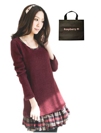 (ラズベリーパイ)RaspberryPi スウィート 上下セットコーデ風 ワンピース ドレス チュニック オリジナルエコバッグセット sn135rp