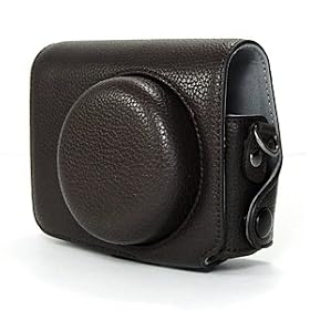 COSMOS Brown Leather Case Cover Bag For Olympus XZ1 XZ-1 Camera + Cosmos cable tie