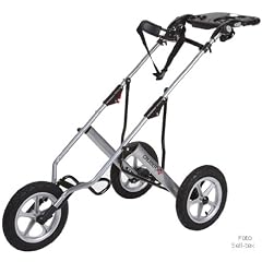 Golfwagen, schwarz/silber, kompakter 3-Rad Trolley, klein zusammenlegbar