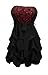 eVogues Plus Size Sequin Bodice Bubble Dress Black Red