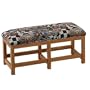 15" Cherry Square Bench with Cushion Finish: Medium Cherry, Seat Type: Vinyl - Naugahyde First Light