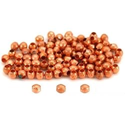 100 Round Ball Beads Copper Plated Jewelry Beading 2mm