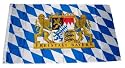 Fahne Freistaat Bayern L&ouml;wen mit Schrift 90 x 150 cm
