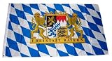 Produkt-Bild: Fahne Freistaat Bayern L&ouml;wen mit Schrift 90 x 150 cm