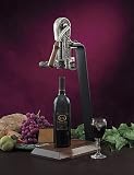 Rogar Champion Wine Opener with Wood Table Stand - Antique Pewter
