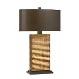 Kichler Lighting 70742 Vivido Pleat 27-Inch Portable Table Lamp, Hand-Painted Ceramic with Espresso Oval Gold-Lined Shade