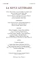 La Revue litt�raire, N� 22, Janvier 2006 :