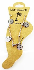 Silver Skull Tag Dangle Anklet - Huntington Beach Anklet [Jewelry]
