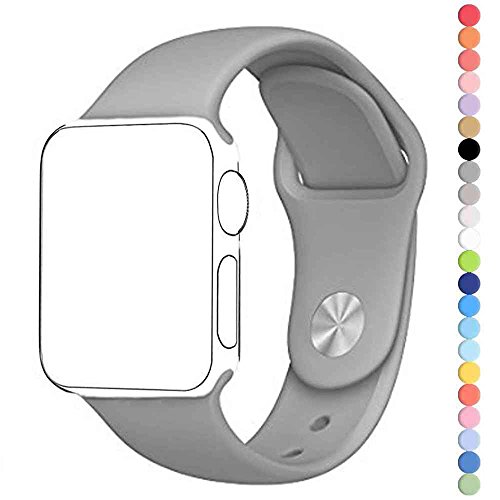 Apple Watch Series 1 Series 2 Band, HuanlongTM New Soft Silicone Sport Style Replacement Iwatch Strap for Apple Wrist Watch (Concrete 42mm M/L)