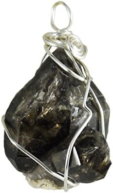 Smoky Herkimer Diamond Wire Wrap Pendant - 1 1/4"
