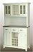 Buffet with 2-Door Hutch- White/ Stainless Steel