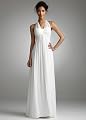 David's Bridal Long Chiffon Over Charmeuse Gown with Split Front Style 230M10000 from David's Bridal