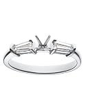 Platinum Bar-Style Baguette Diamond Engagement Ring Setting (1/2 ct tw, I, I1)