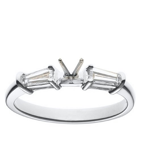 Platinum Bar-Style Baguette Diamond Engagement Ring Setting (1/2 ct tw, I, I1)