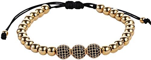 Parokoa yellow gold bead macrame bracelet
