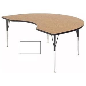 Correll A4896-Kid-36 Kidney Shape Activity Tables - Standard Legs - White