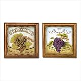 Wine Grape Wall Plaques - 1 set
