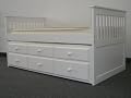Captains Bed Twin with Twin Trundle and Drawers in White