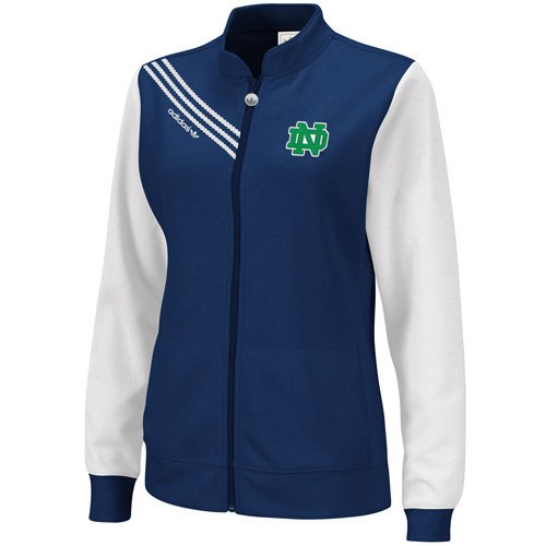 adidas Notre Dame Fighting Irish Ladies Navy Blue Triple Threat Full Zip Track Jacket (Large)