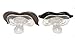 B.B. Mustache Pacifiers by Bodacious Bambino | 2-Packs & 3-Packs Horseshoe & Handlebar - Cute & Funny Pacifier for Babies | BPA-Free