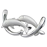 P121--Double Dolphin Slider Pendant--Hawaiian Silver Jewelry