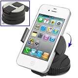 LUPO Car Universal Mini Car Dashboard/Windscreen Suction Holder Mount With Rotation for iPhone 4S, 4, 3GS, 3G, Mobile Phones, Sat Nav, MP3, MP4 Players. Width: 52mm-85mm (Grey)