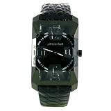 Chronotech Men's CT.6024M/06 Diagonal Black Leather Watch