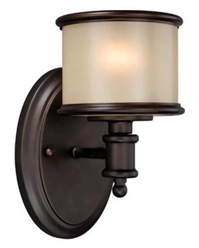 Vaxcel USA CRVLU001NB Carlisle 1 Light Wall Sconce Lighting Fixture in Bronze, Glass