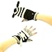 Ladies Winter Knit Flip Top Animal Fingerless Mittens Gloves Glomitt Zebra Black