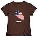 T-Shirt Womens Brown " Liberia - Country Map Color" Countries
