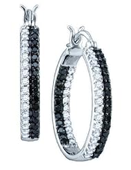 0.98CTW BLACK DIAMOND LADIES FASHION HOOPS